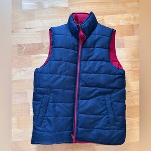 Navy Blue and Red Puffer Vest